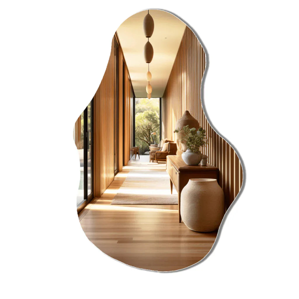 Großer Ganzkörperspiegel in Bio-Optik, 115 x 60 cm, poliert, dekorativ, im Angebot.